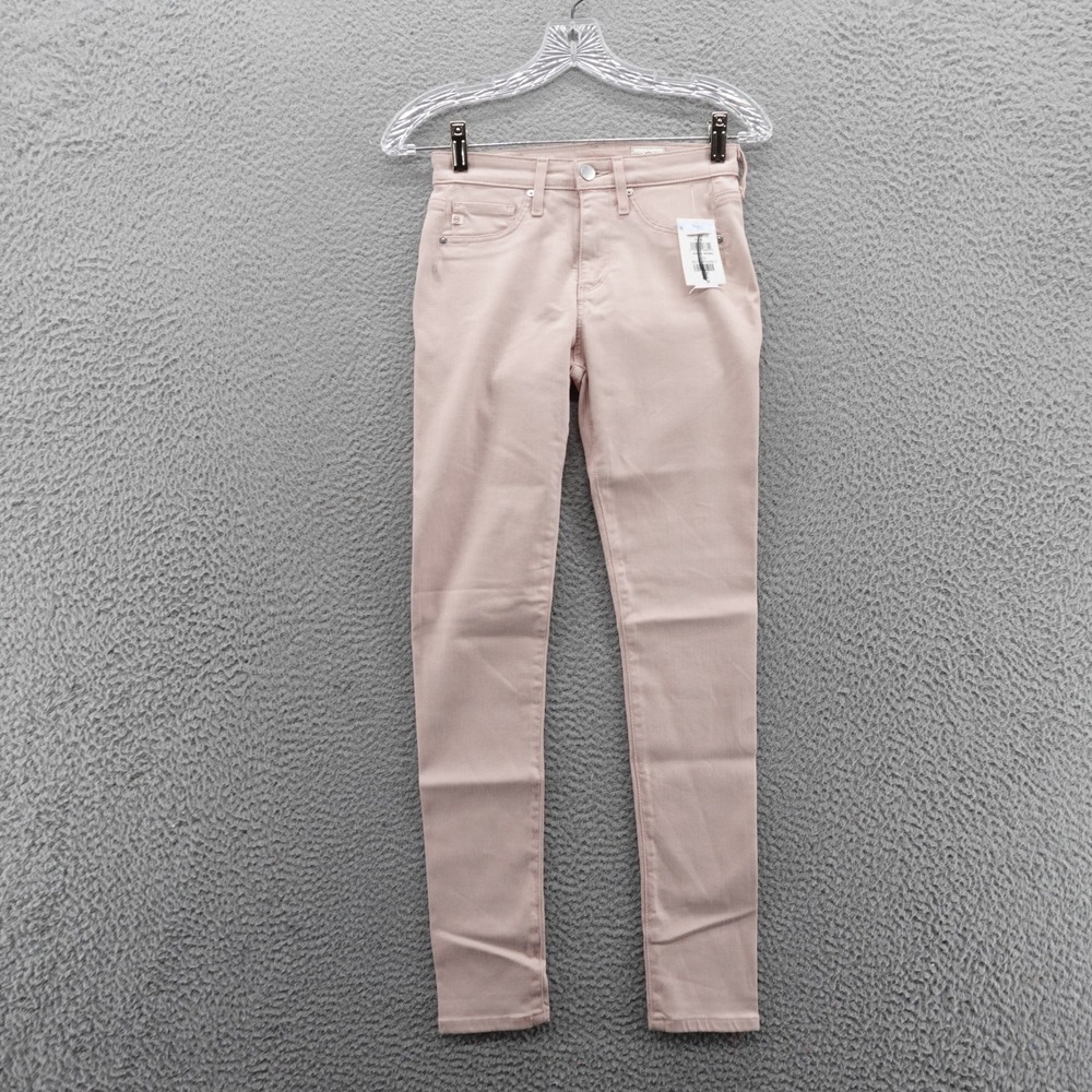 AG Adriano Goldschmied Farrah Ankle Seamless Pink High Rise Skinny Jeans 24R NEW